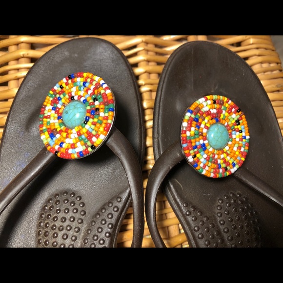OKASHABEEI flip flops OKAb Bead Embellished Size M - Picture 5 of 8